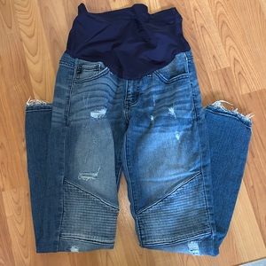 Pink Blush maternity Moto jeans distressed sz 24